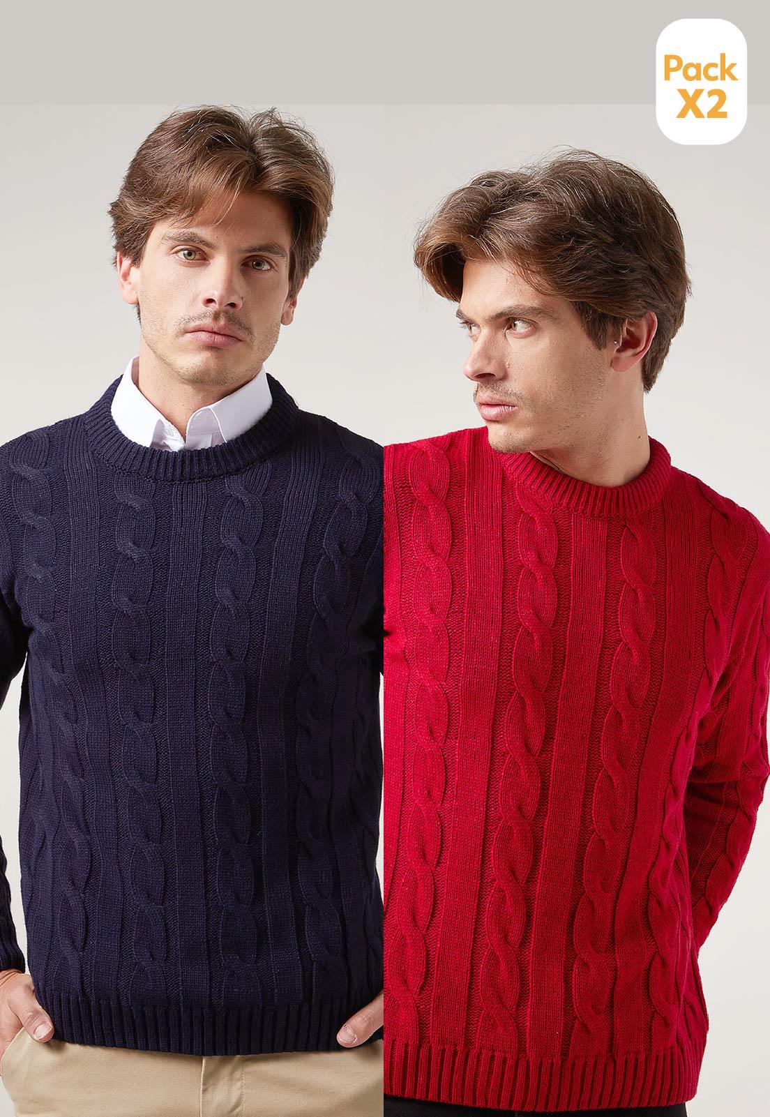 Pack x2 - Buzo Trenzado Cuello Redondo - Giive