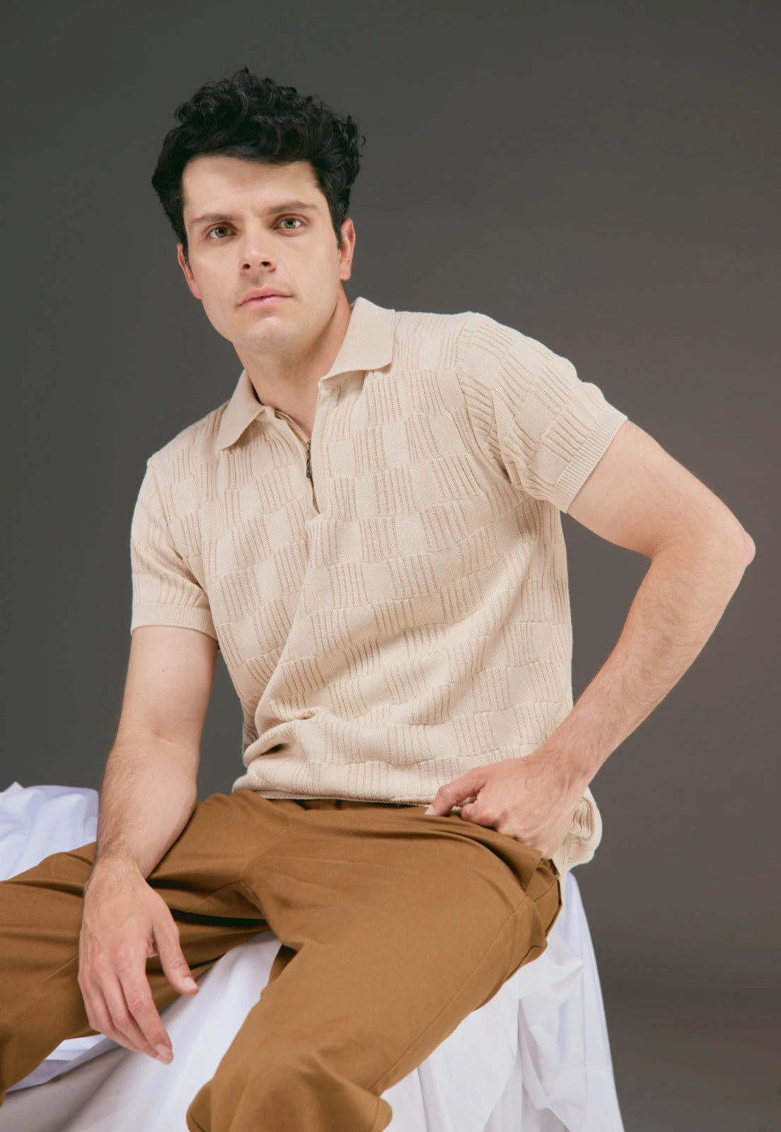 Camiseta Polo Cuadro Canales Cremallera - Giive