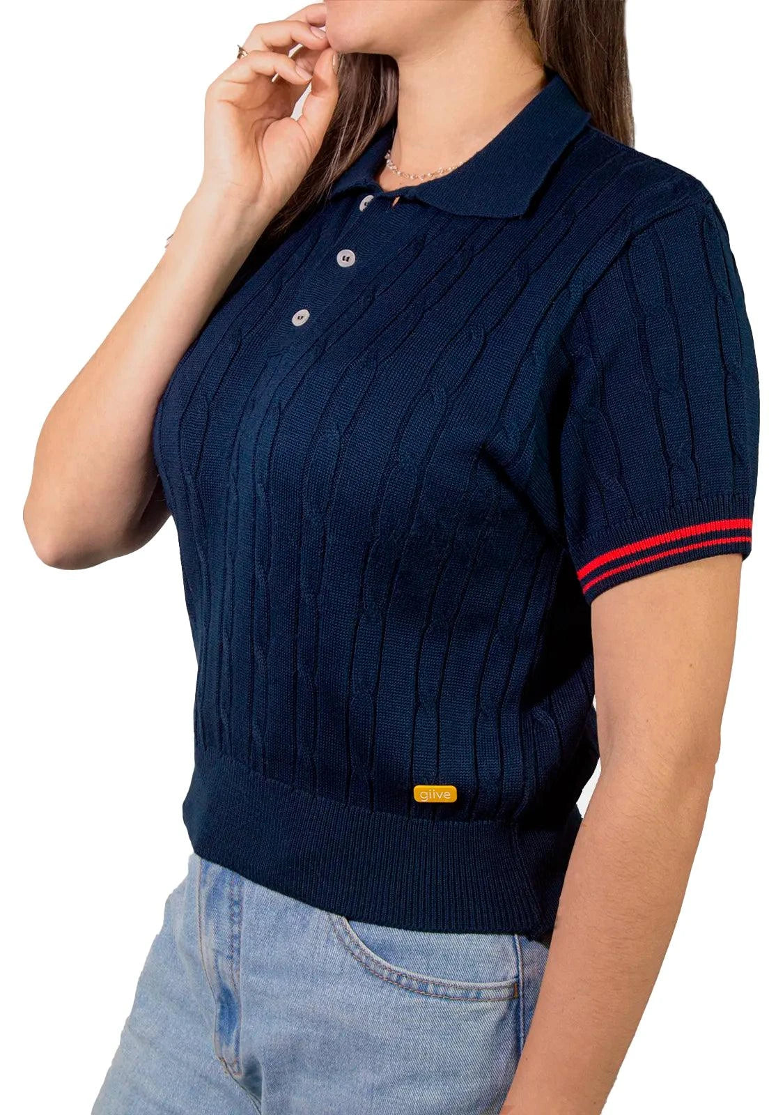 Camiseta Trenzada 3 Botones - Giive