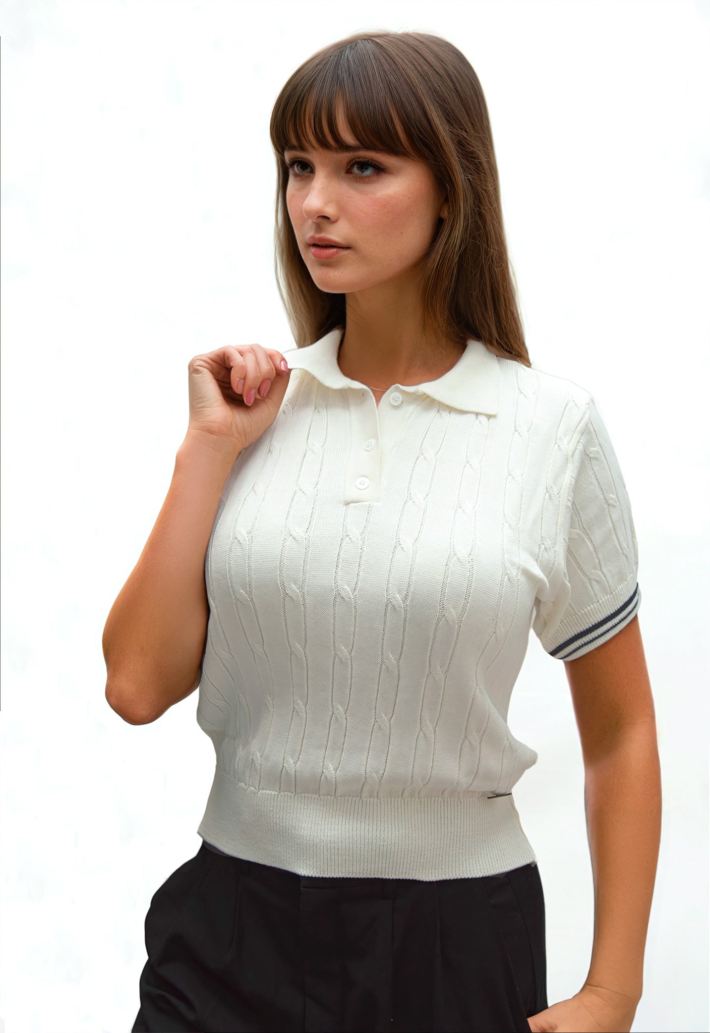 Camiseta Trenzada 3 Botones - Giive