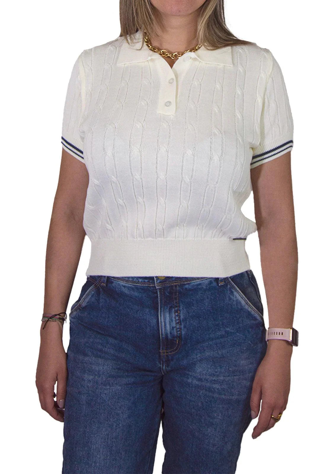 Camiseta Trenzada 3 Botones - Giive