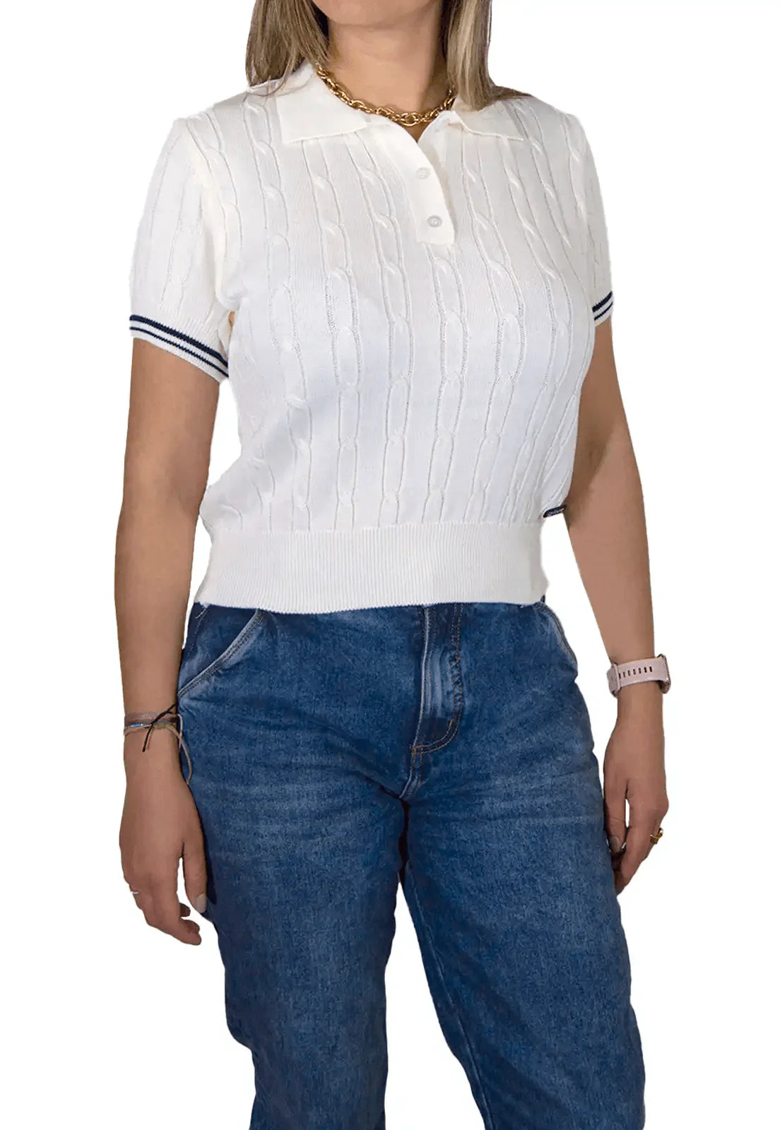 Camiseta Trenzada 3 Botones - Giive