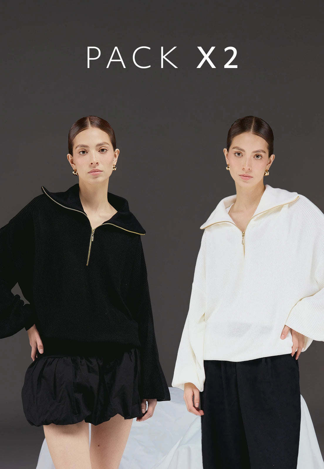 Pack x2 - Camisero Punto Inglés Manga Bombacha - Giive