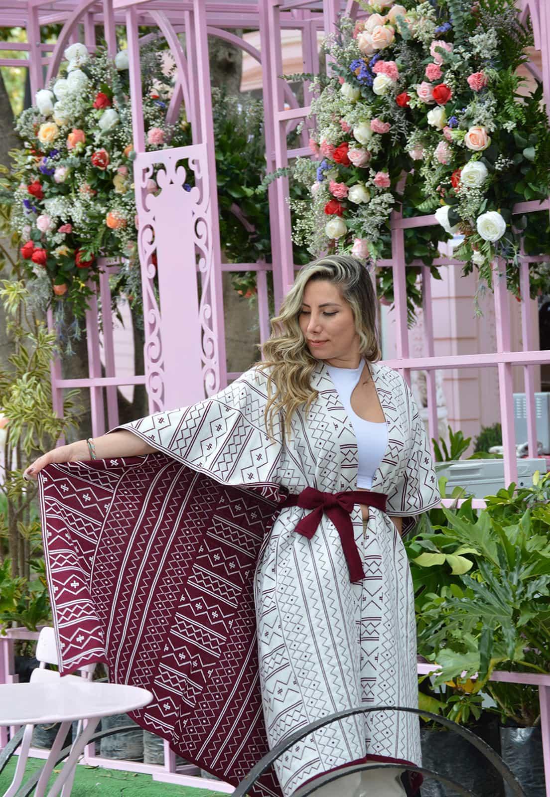 Ruana Caminos Giive - Ruana con diseño Doble Faz con Cinturón para Mujer