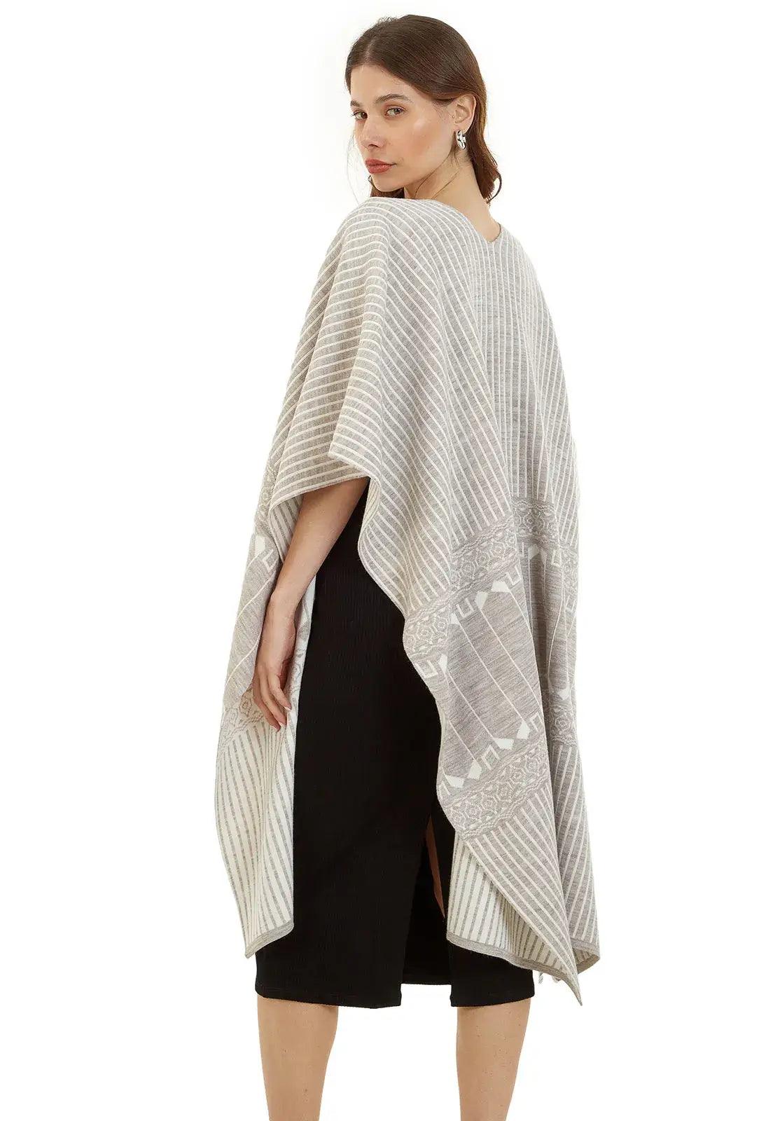 Ruana Rayas Étnica Doble Faz - Giive