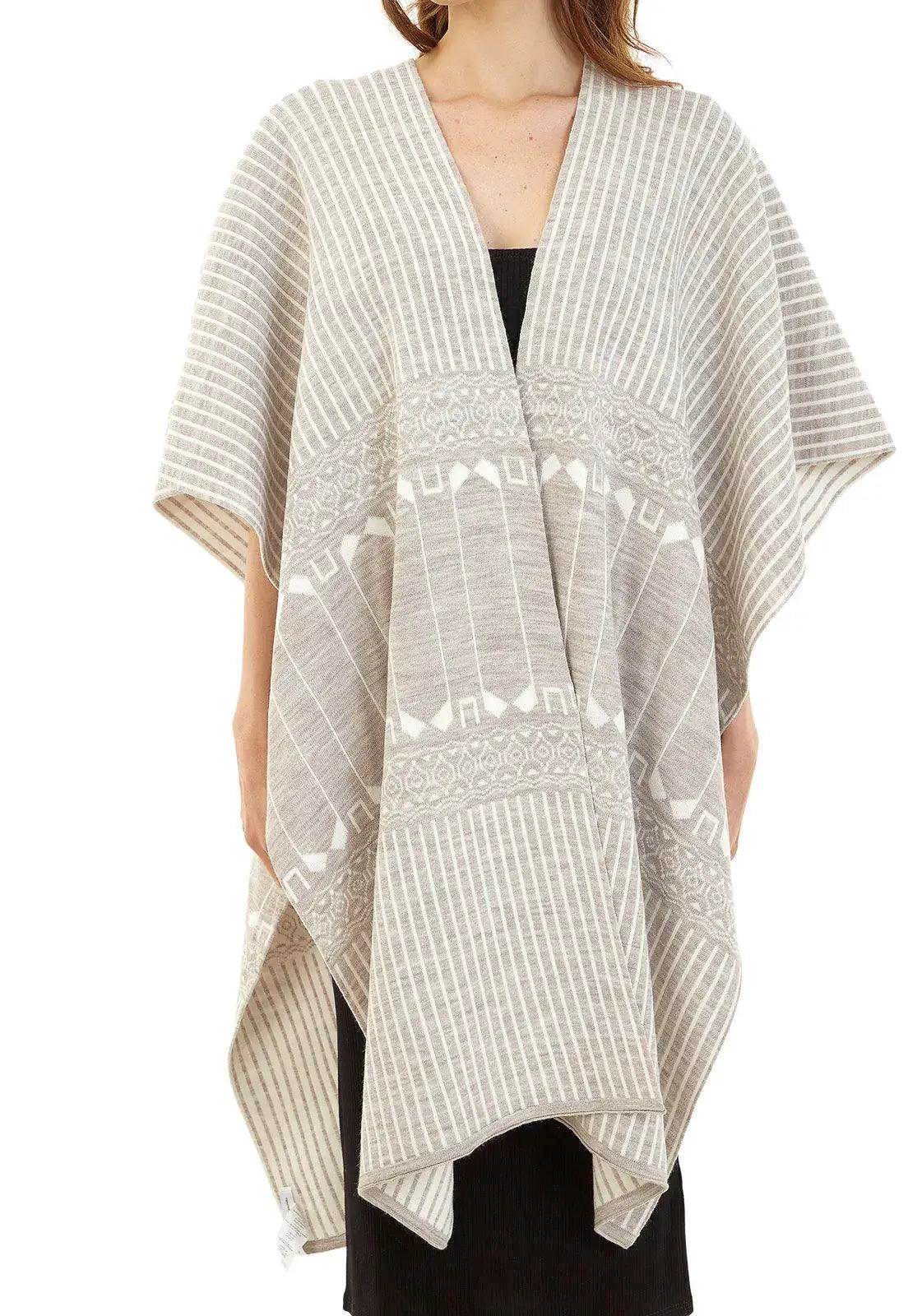 Ruana Rayas Étnica Doble Faz - Giive