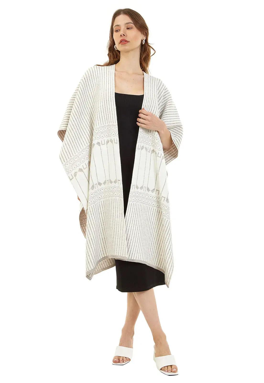 Ruana Rayas Étnica Doble Faz - Giive