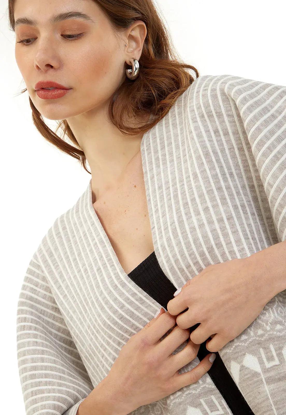 Ruana Rayas Étnica Doble Faz - Giive