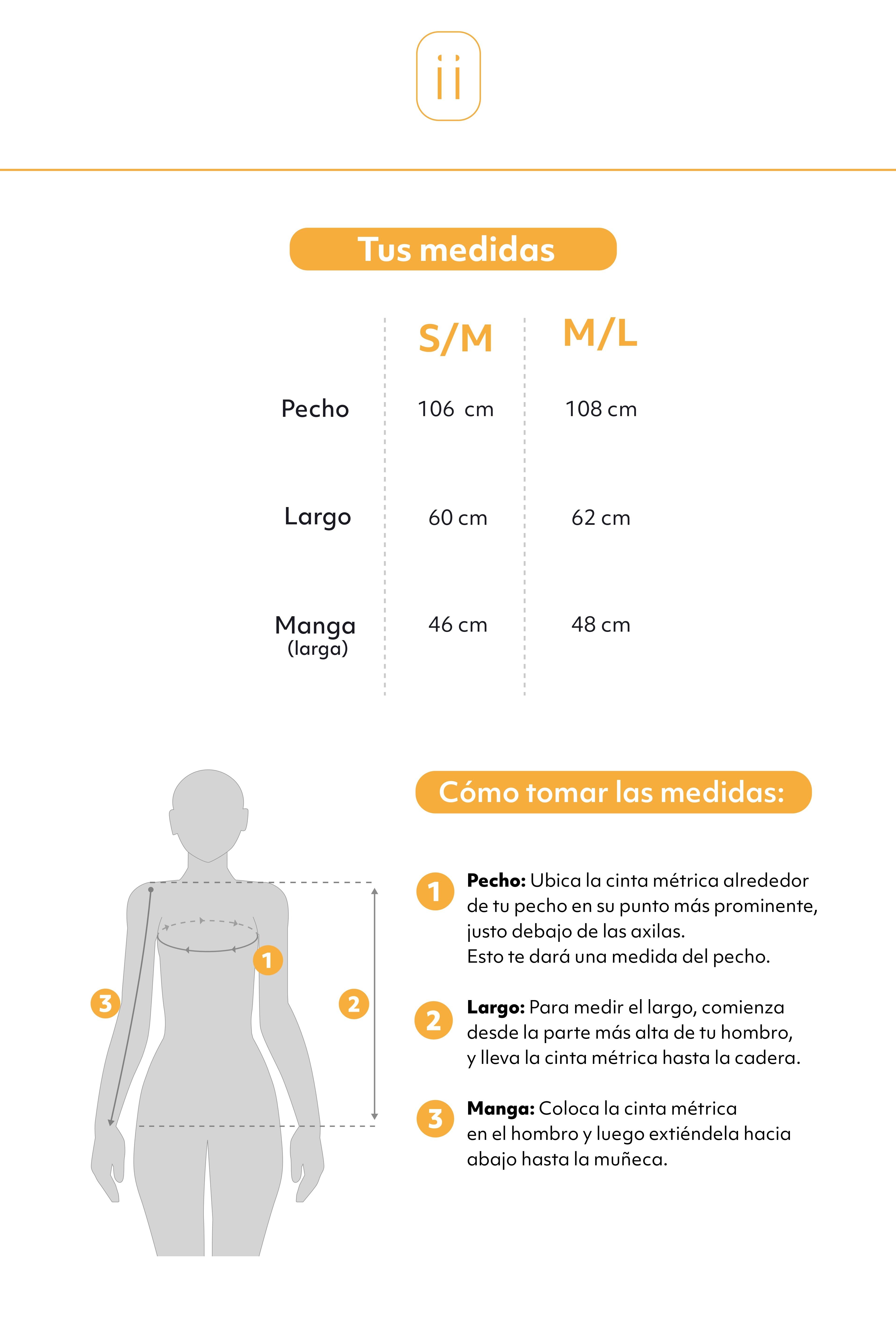 Tabla de tallas suéter