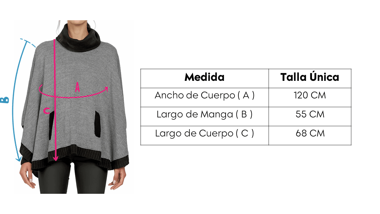 Ruana Mangas Bolsillos Matizado - Prendas de vestir - Giive Giive