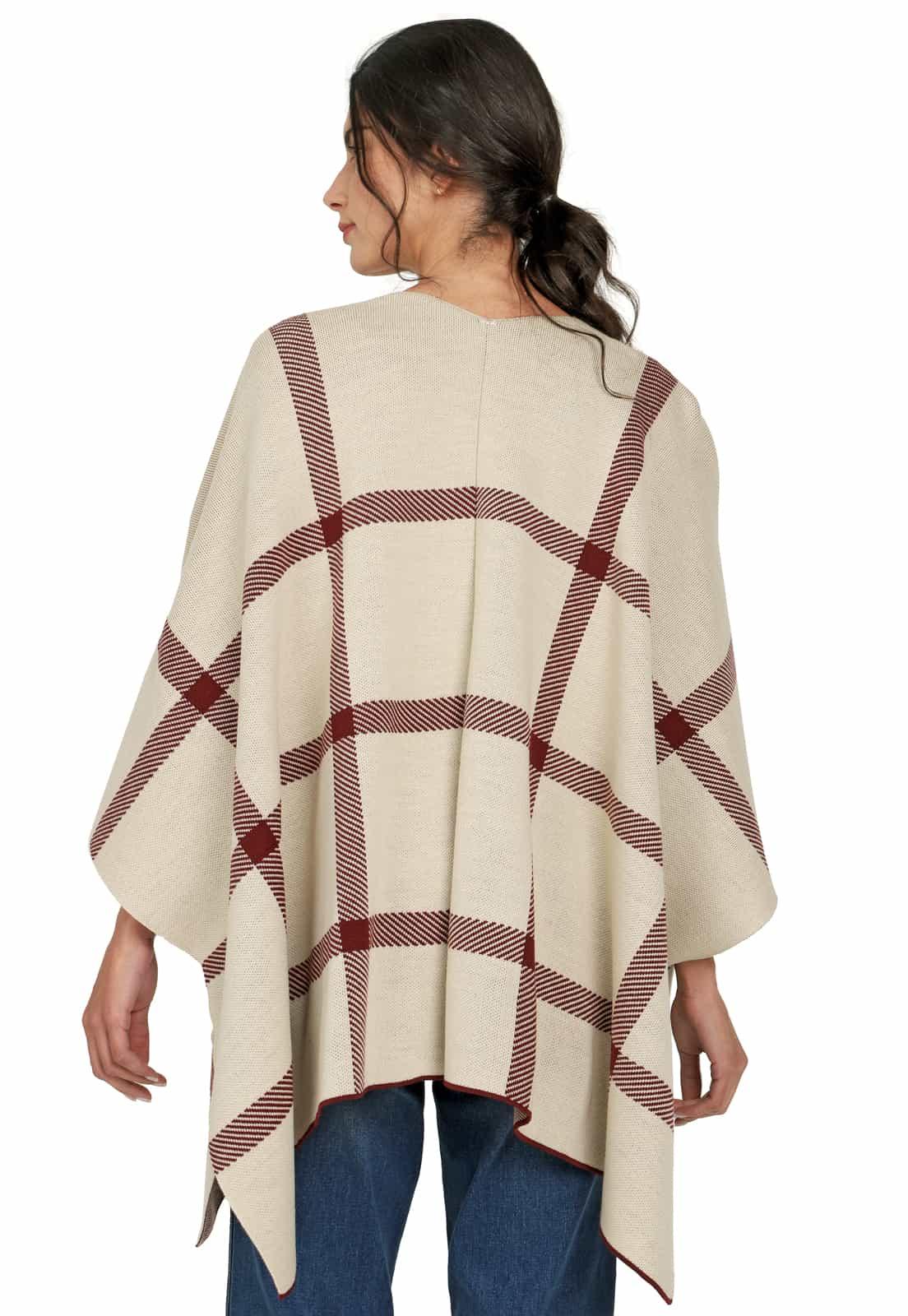 Ruana Abierta Rayas Verticales y Horizontales - Prendas de vestir - Giive Giive