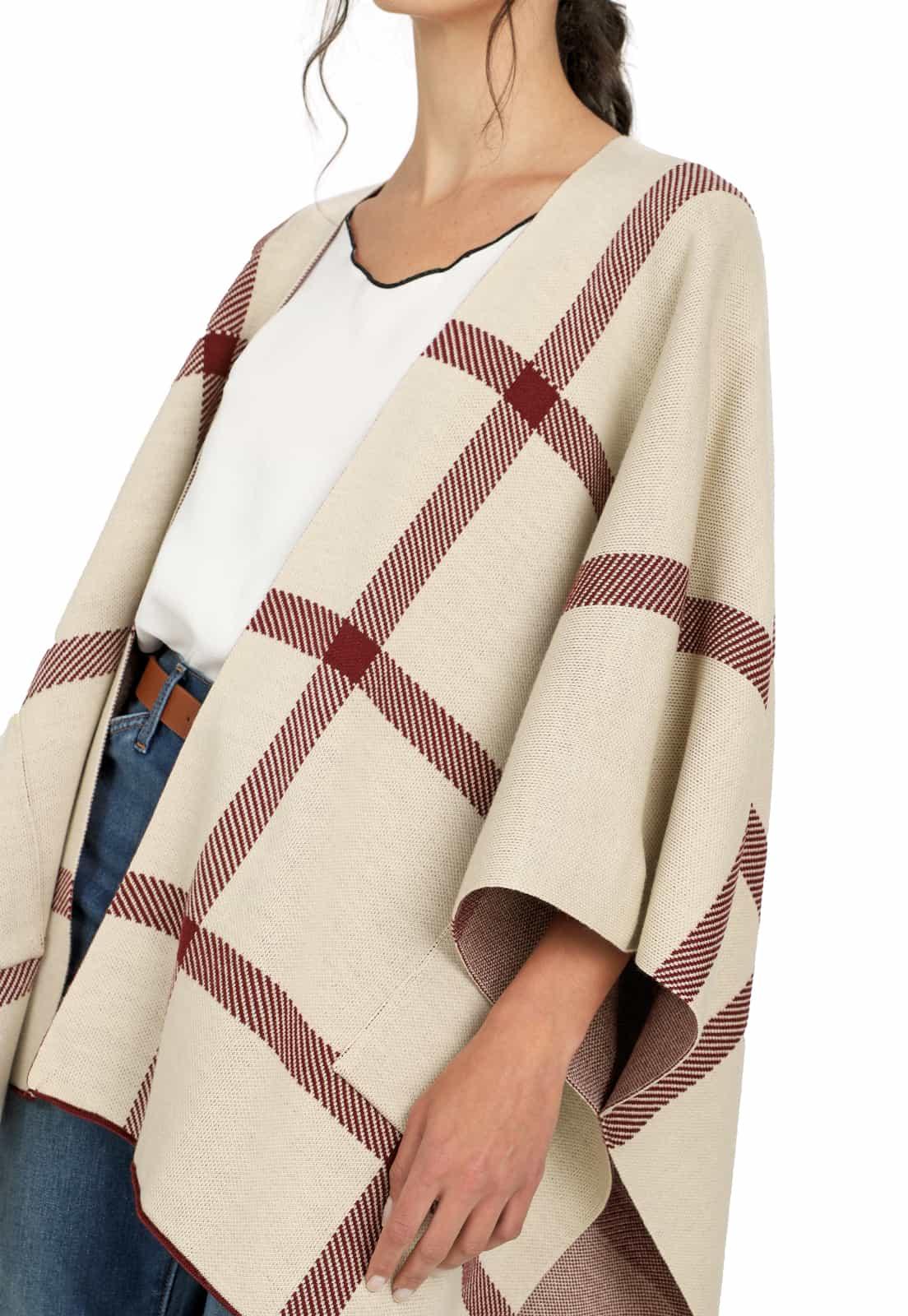 Ruana Abierta Rayas Verticales y Horizontales - Prendas de vestir - Giive Giive