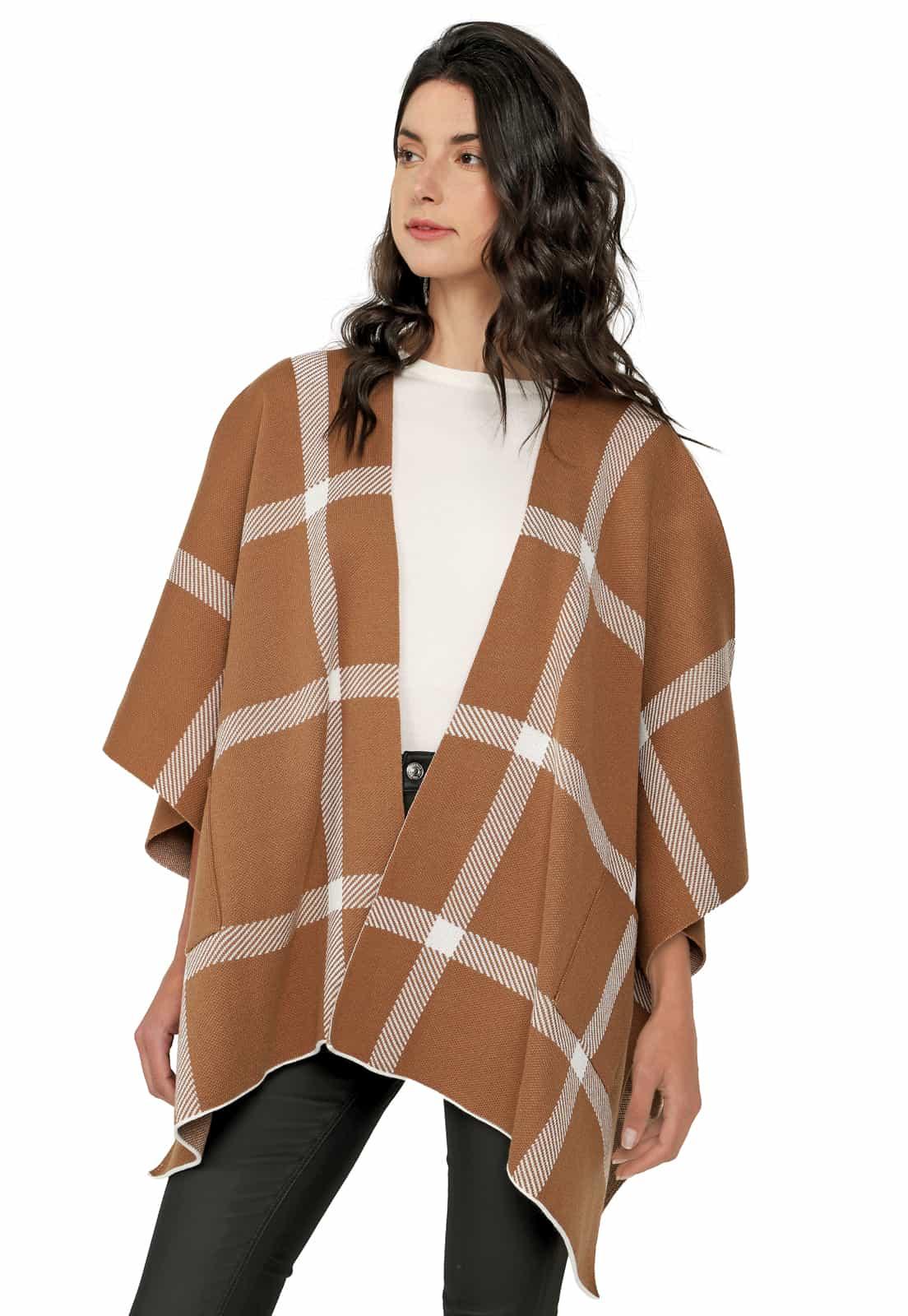 Ruana Abierta Rayas Verticales y Horizontales - Prendas de vestir - Giive Giive