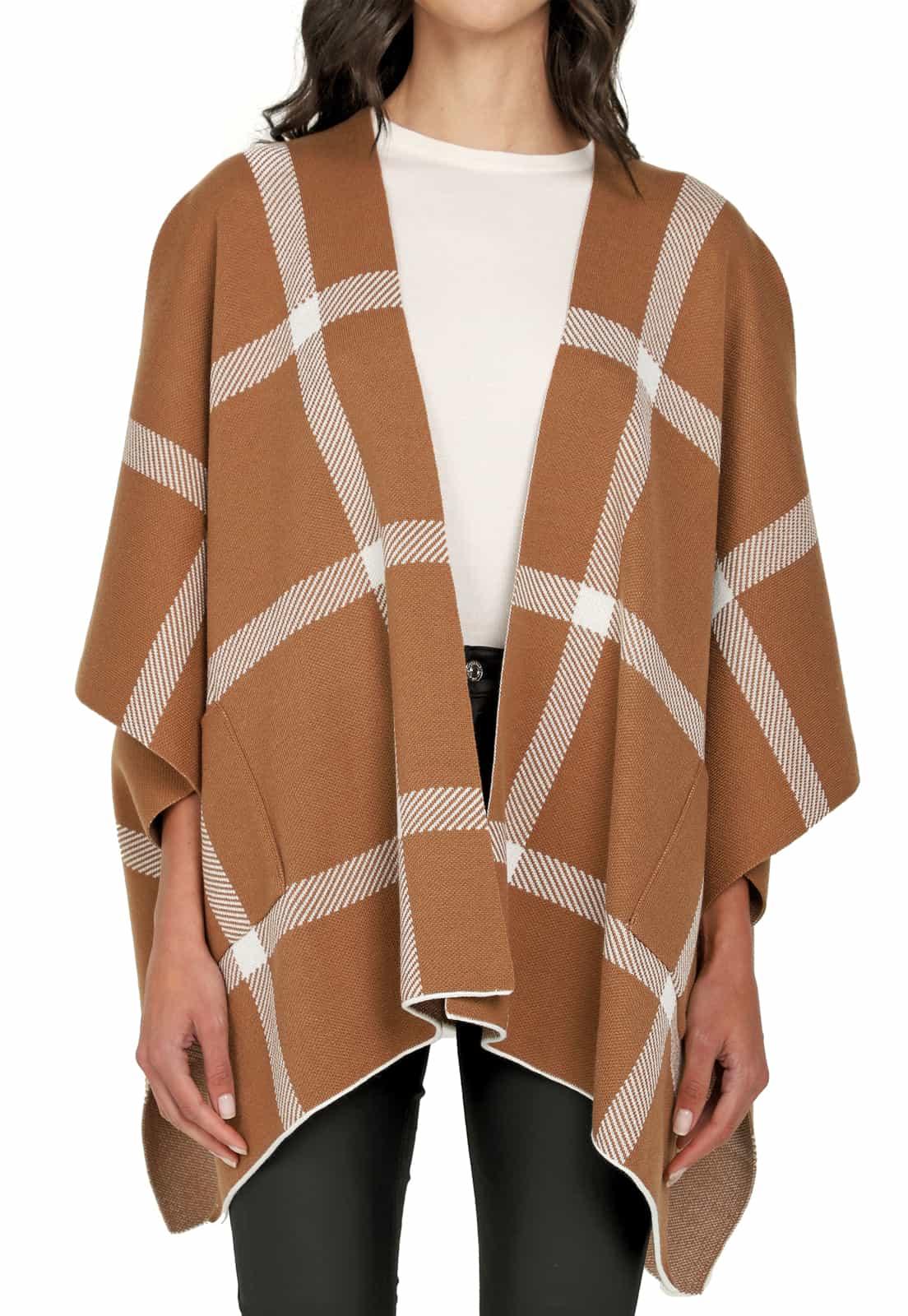 Ruana Abierta Rayas Verticales y Horizontales - Prendas de vestir - Giive Giive