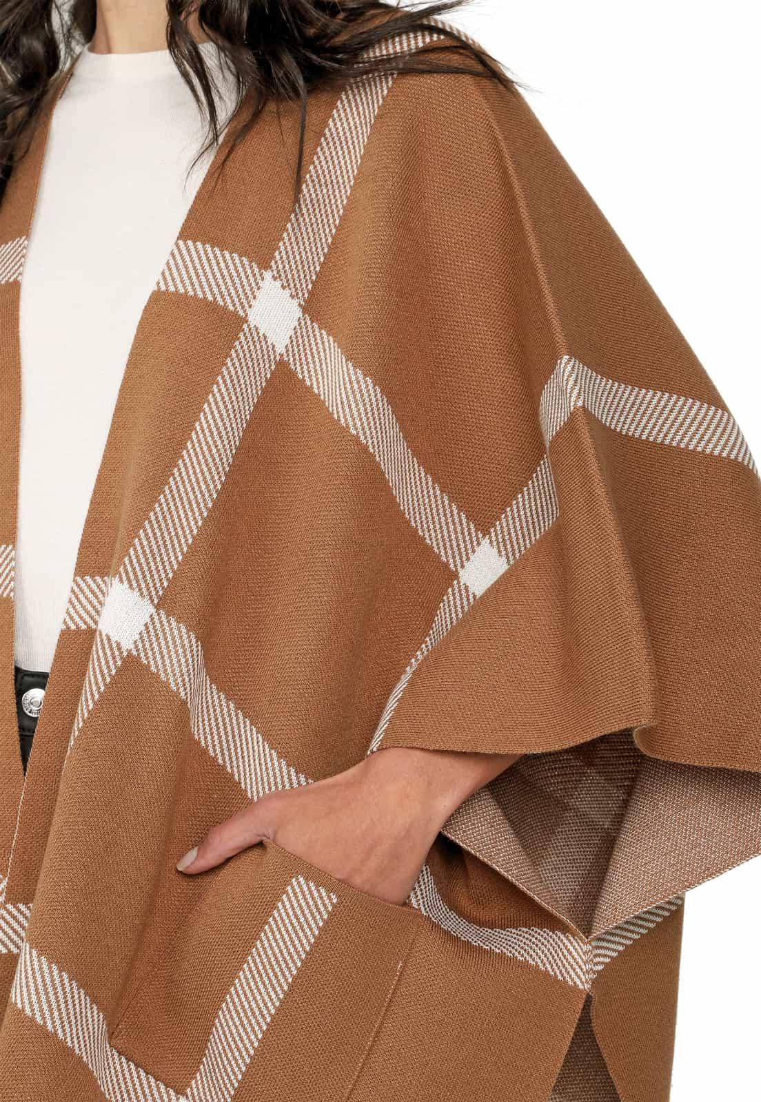 Ruana Abierta Rayas Verticales y Horizontales - Prendas de vestir - Giive Giive