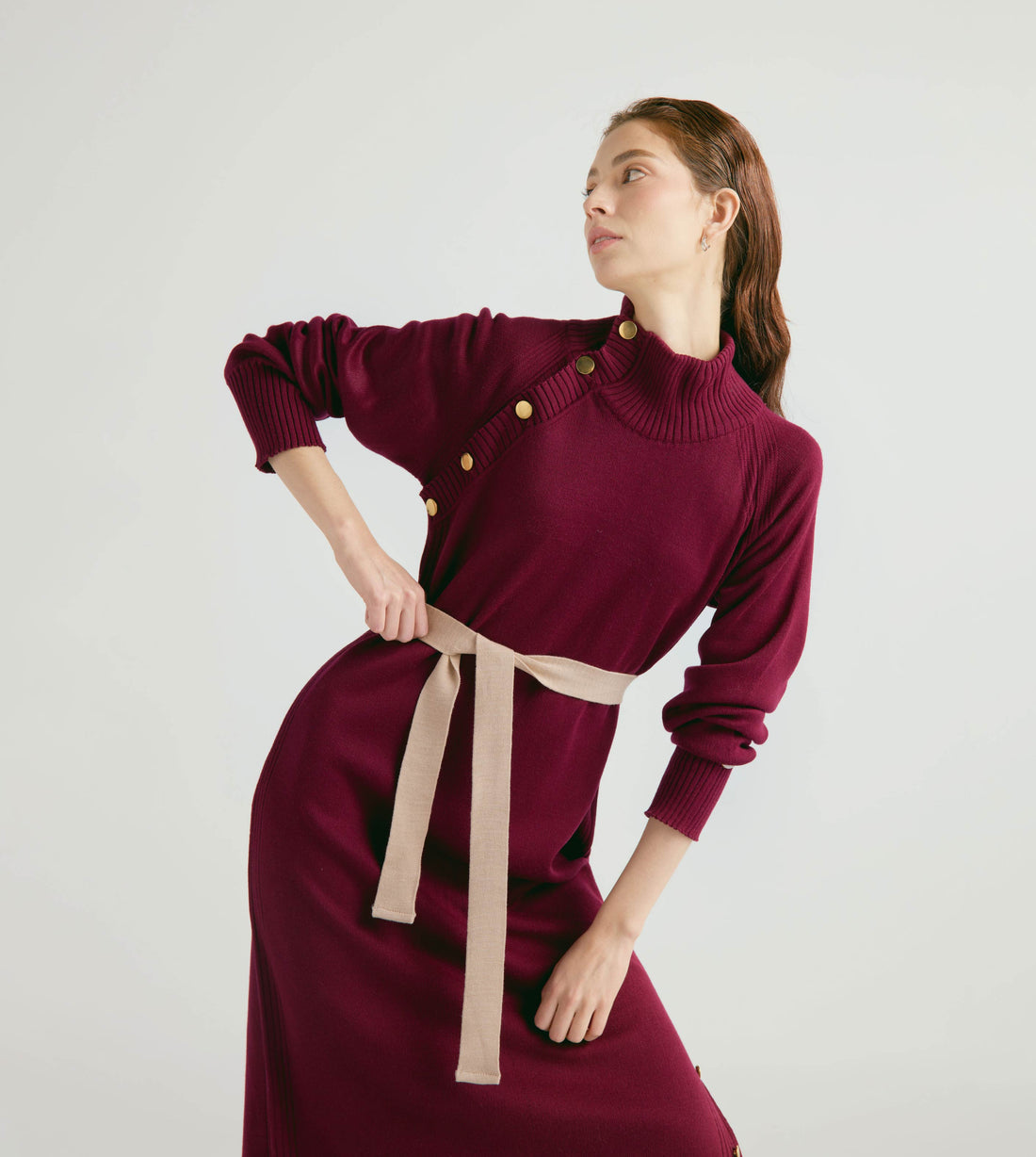 Jersey De Punto Para Mujer Tallas Grandes - Cuello Redondo, Manga Larga, 60% Algodón, Holgado Y Cómodo Para Invierno