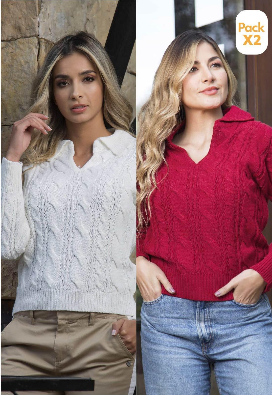 Pack x2 - Saco Camisero Doble Trenza - Giive