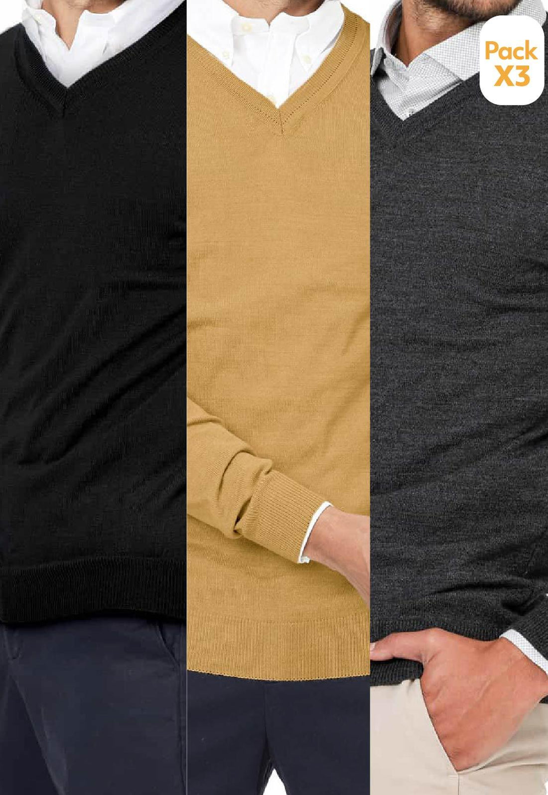 Pack x3 - Buzo Cuello V - Giive