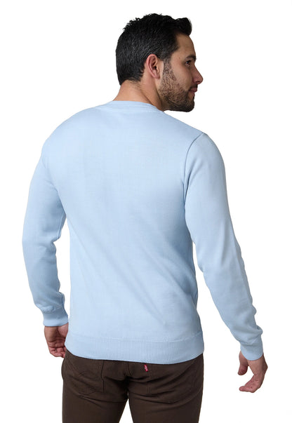 Buzo Robert de Giive: saco en tejido delgado con cuello redondo, diseño espina de pescado y ribete acanalado en puños y parte baja.