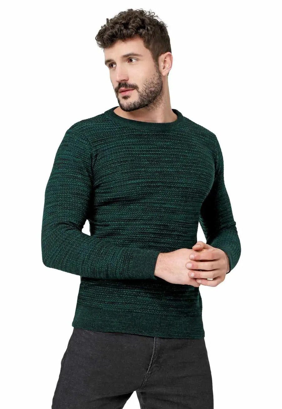 Buzo Cuello Redondo Tejido Lazo Matizado Verde S