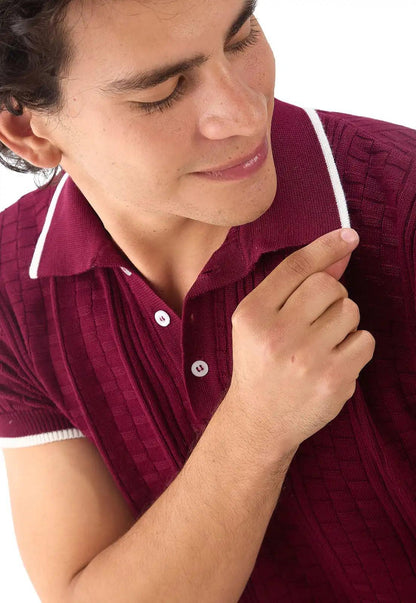 Camiseta Polo Cuadros 3 Botones