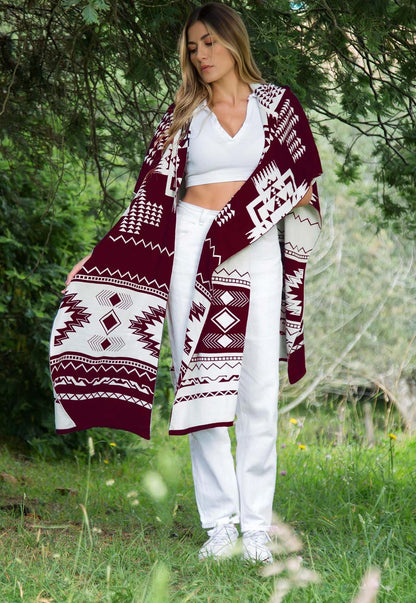 Pack x2 - Ruana Artesanal Capota Pirámides - Giive