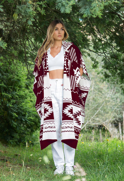 Pack x2 - Ruana Artesanal Capota Pirámides - Giive