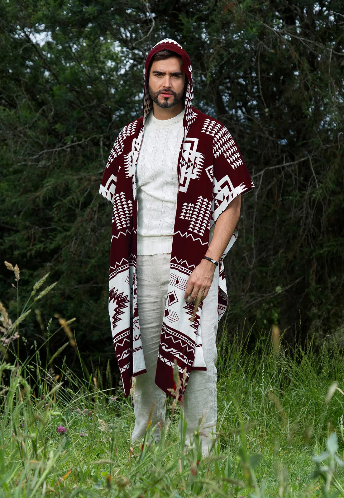 Pack x2 - Ruana Artesanal Capota Pirámides - Giive