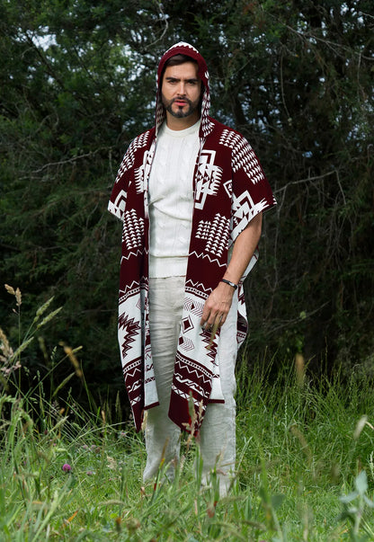 Pack x2 - Ruana Artesanal Capota Pirámides - Giive