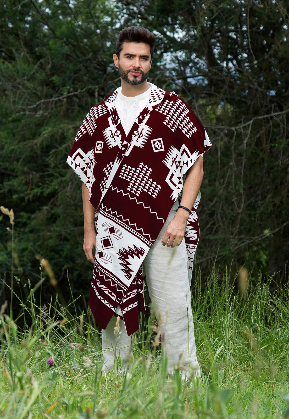 Pack x2 - Ruana Artesanal Capota Pirámides - Giive