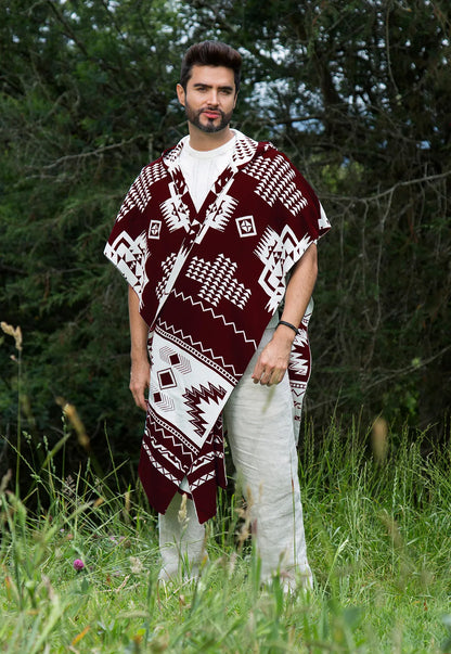 Pack x2 - Ruana Artesanal Capota Pirámides - Giive