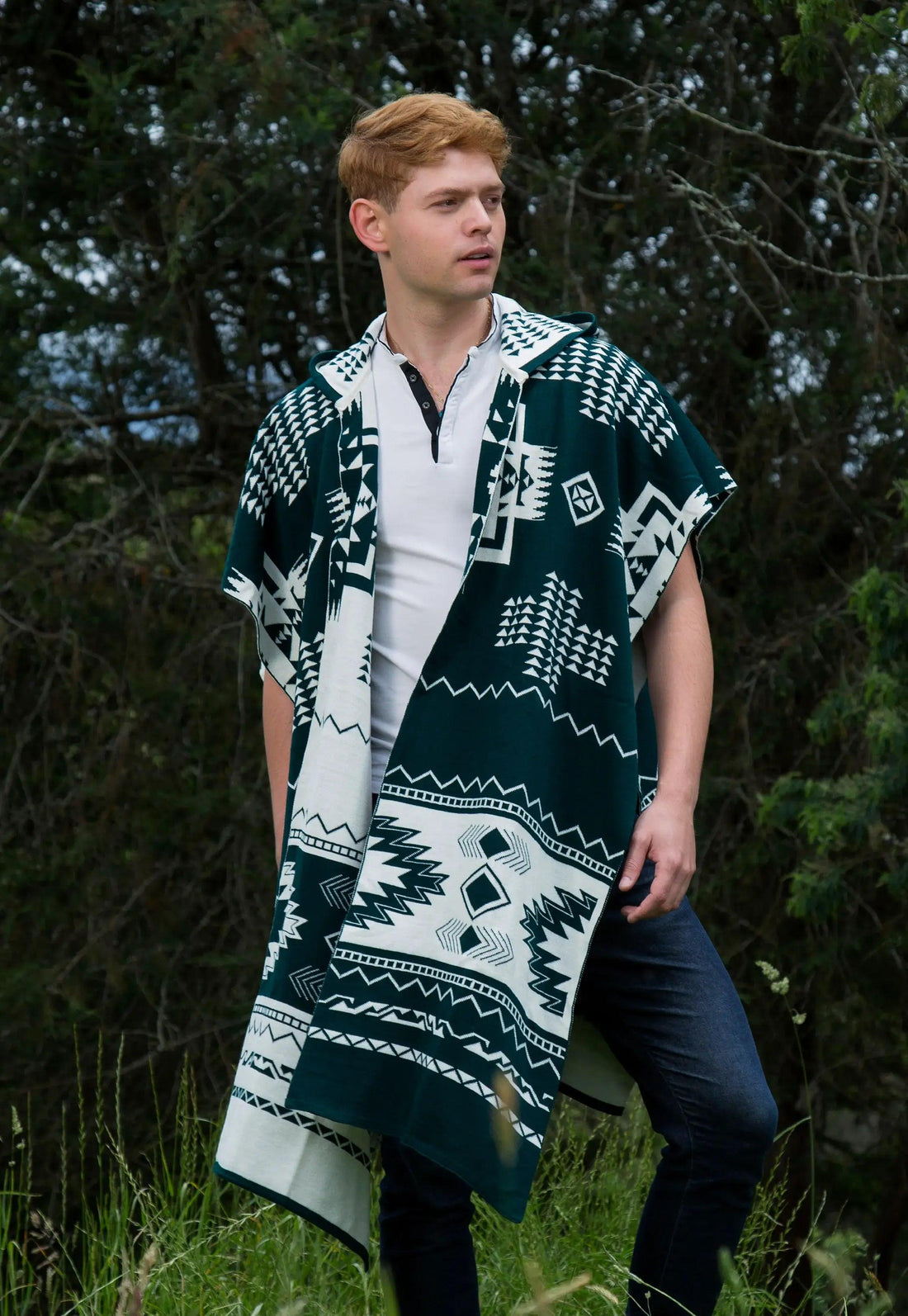 Pack x2 - Ruana Artesanal Capota Pirámides - Giive