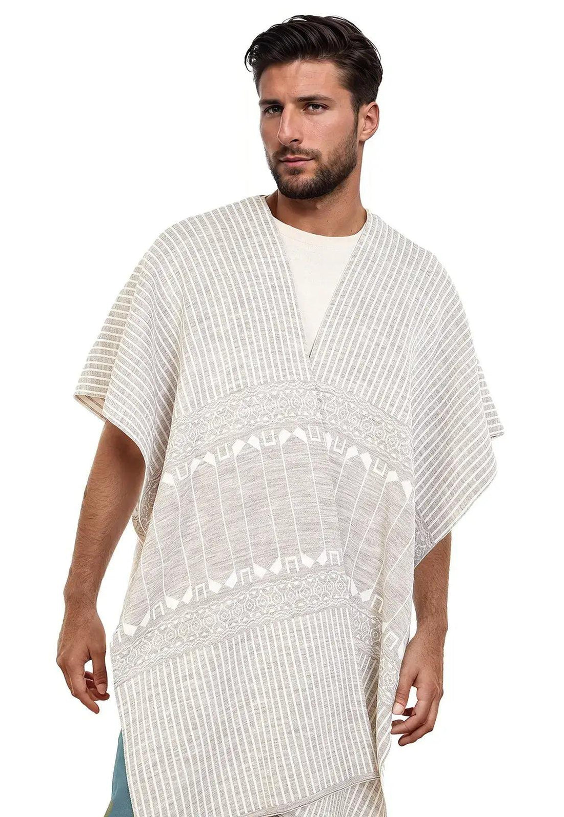 Ruana Rayas Étnica Doble Faz para Hombre - Giive