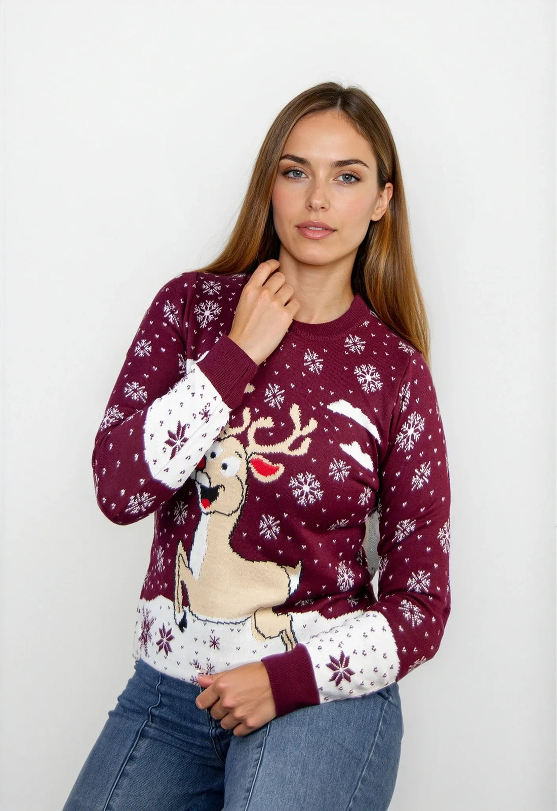 Saco navidad Reno Burdeos - Mujer