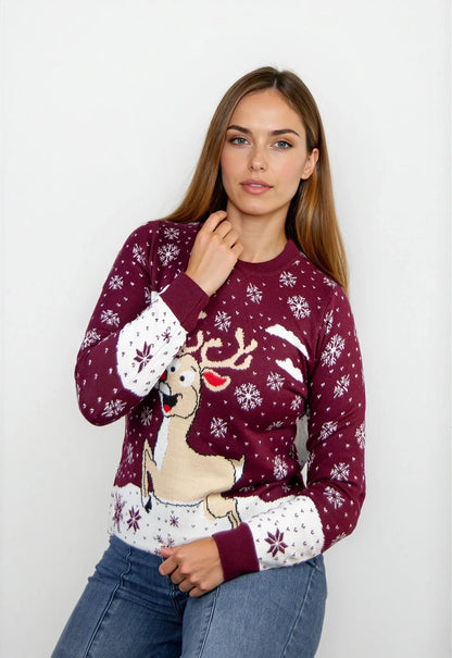 Saco navidad Reno Burdeos - Mujer