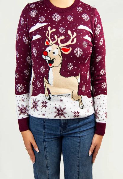 Saco navidad Reno Burdeos - Mujer