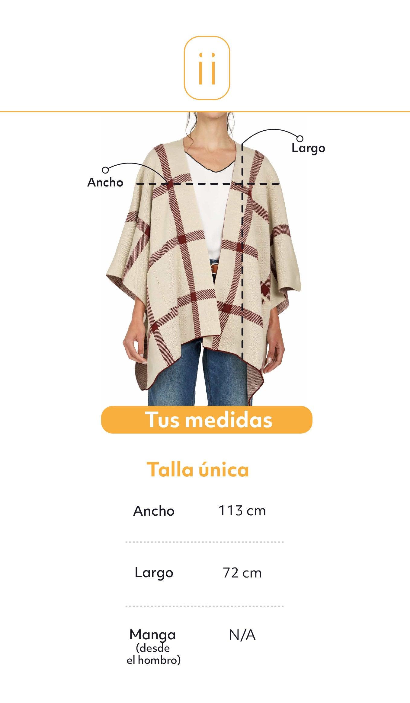 Ruana Abierta Rayas Verticales y Horizontales - Giive