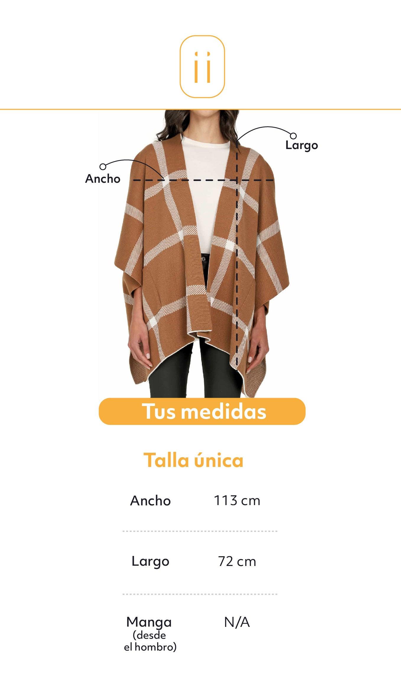 Ruana Abierta Rayas Verticales y Horizontales - Giive