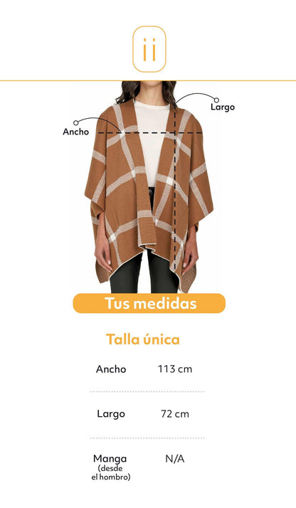 Ruana Abierta Rayas Verticales y Horizontales - Giive