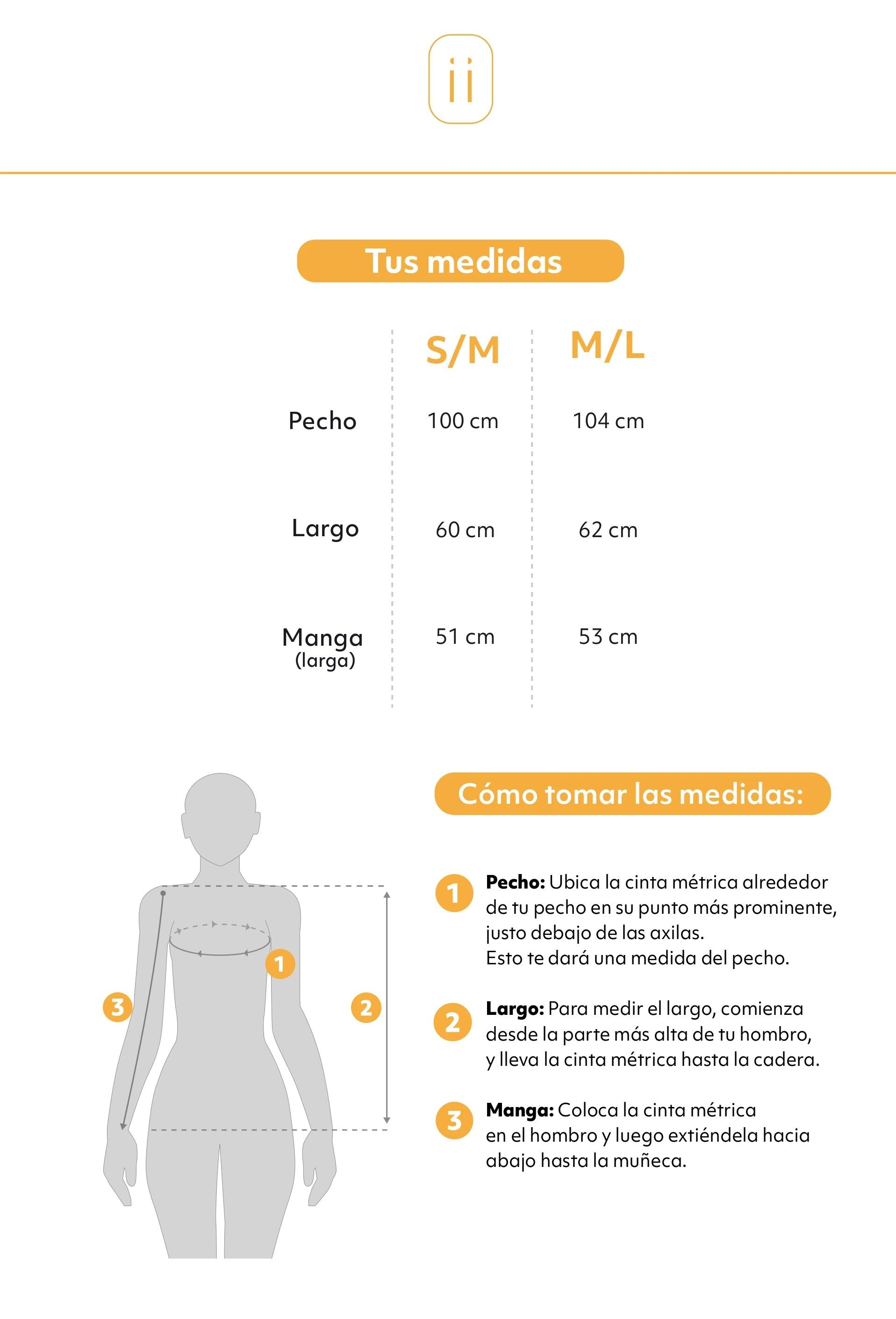 Tabla de tallas saco Ashley