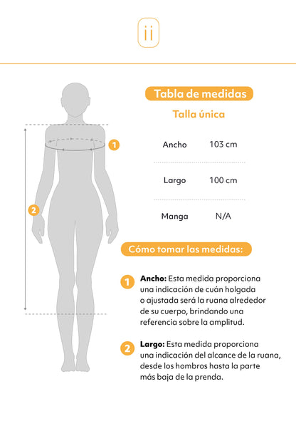 Pack x2 - Ruana Larga Étnica Doble Faz