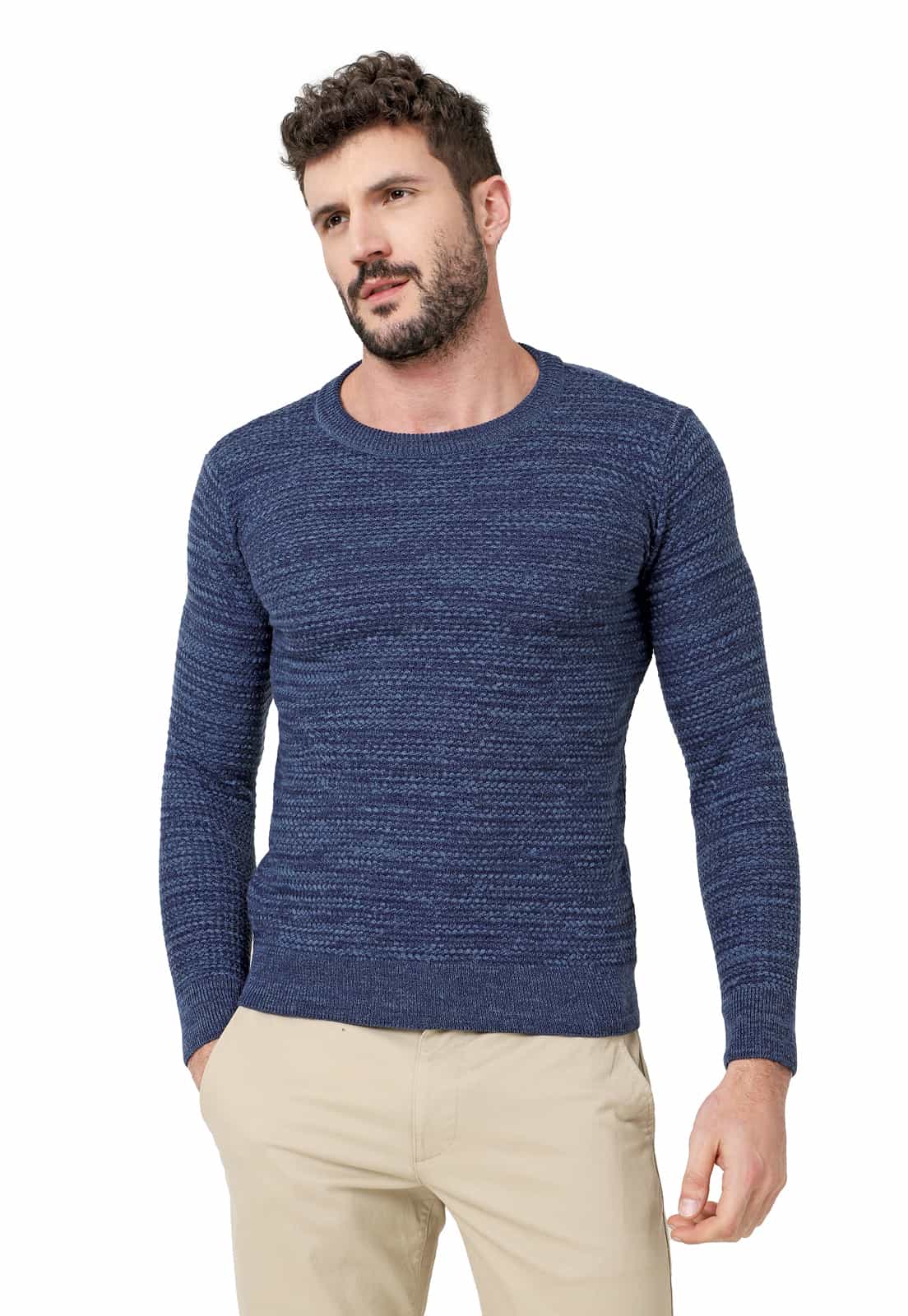 Saco para Hombre Buzo Cuello Redondo Tejido Lazo Matizado - Giive Fabricantes de sacos en hilo para hombre