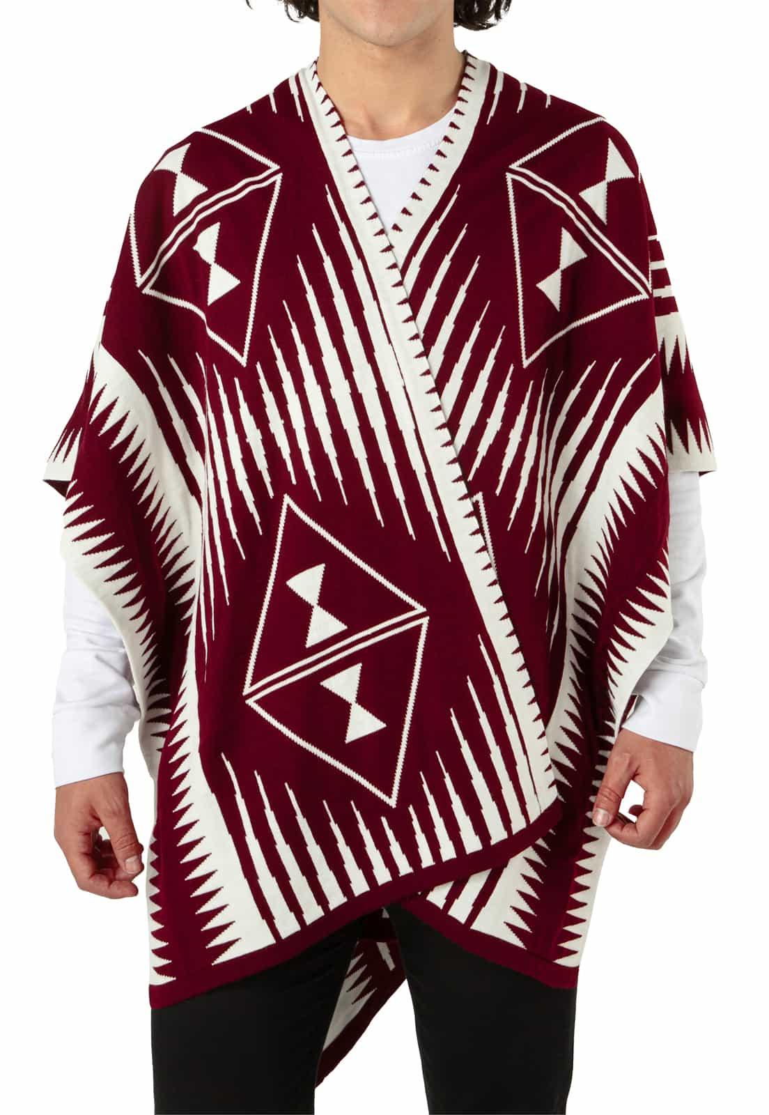 Ruana Larga Etnica 2 Colores Doble Faz - Prendas de vestir - Giive Giive