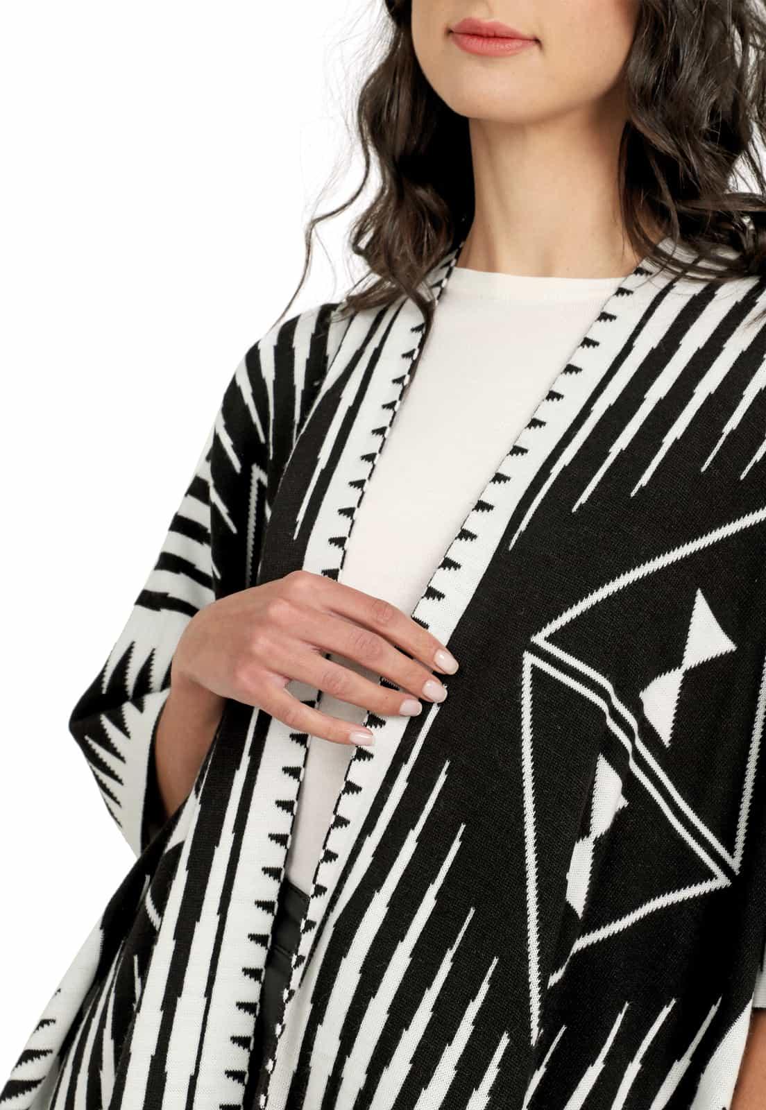 Ruana Larga Etnica 2 Colores Doble Faz - Prendas de vestir - Giive Giive