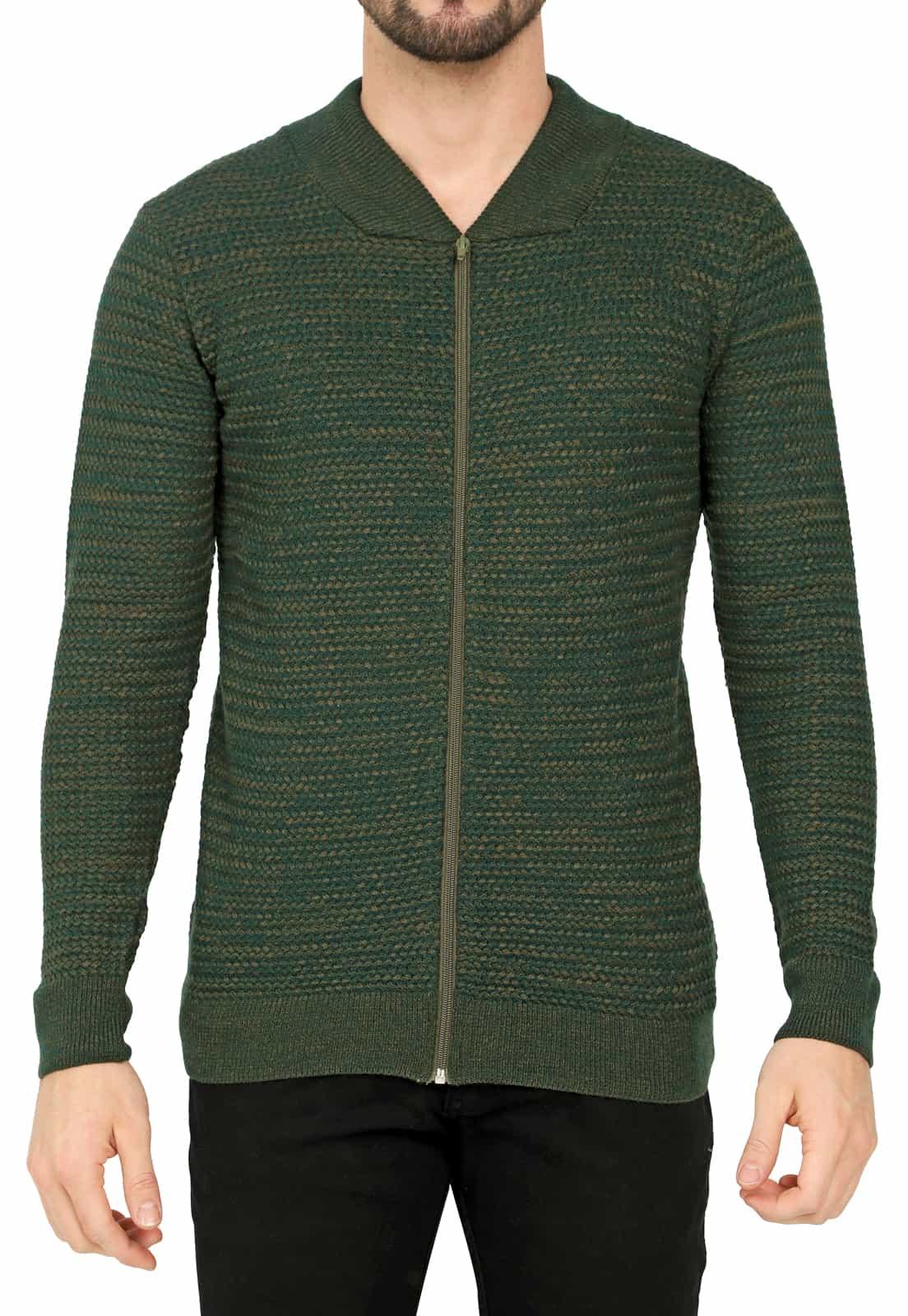 Chaqueta Cuello Beisbolero Tejido Lazo Matizado - Prendas de vestir - Giive Giive