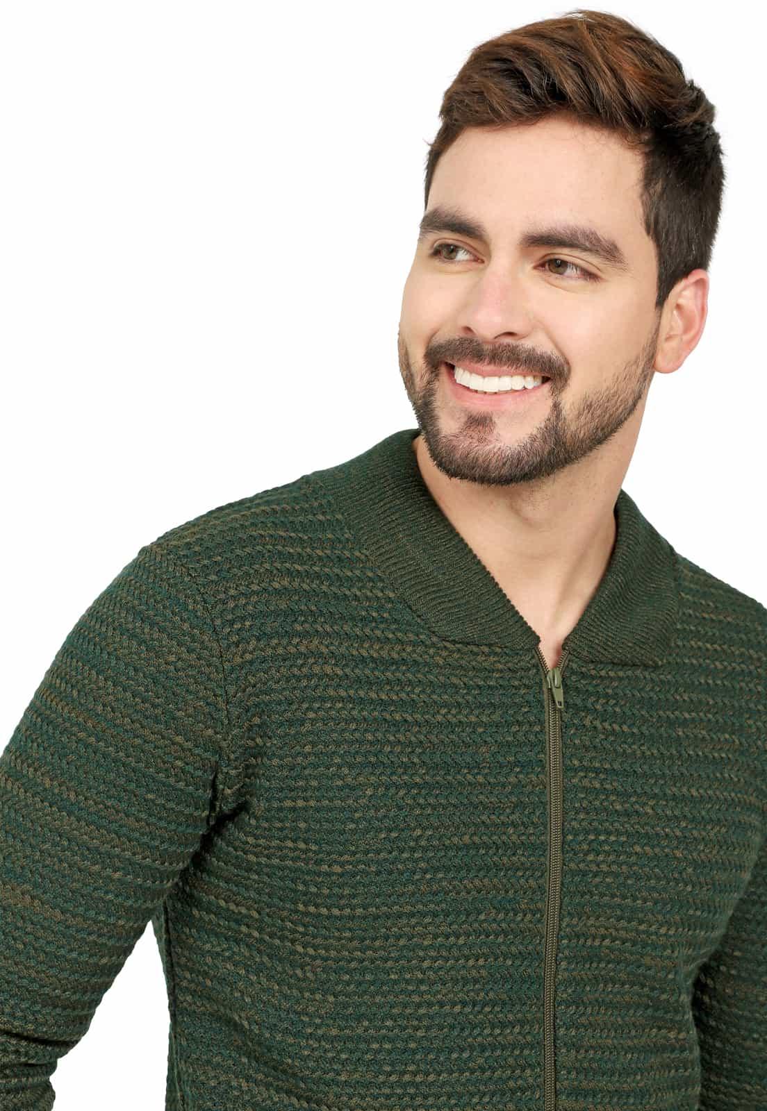 Chaqueta Cuello Beisbolero Tejido Lazo Matizado - Prendas de vestir - Giive Giive