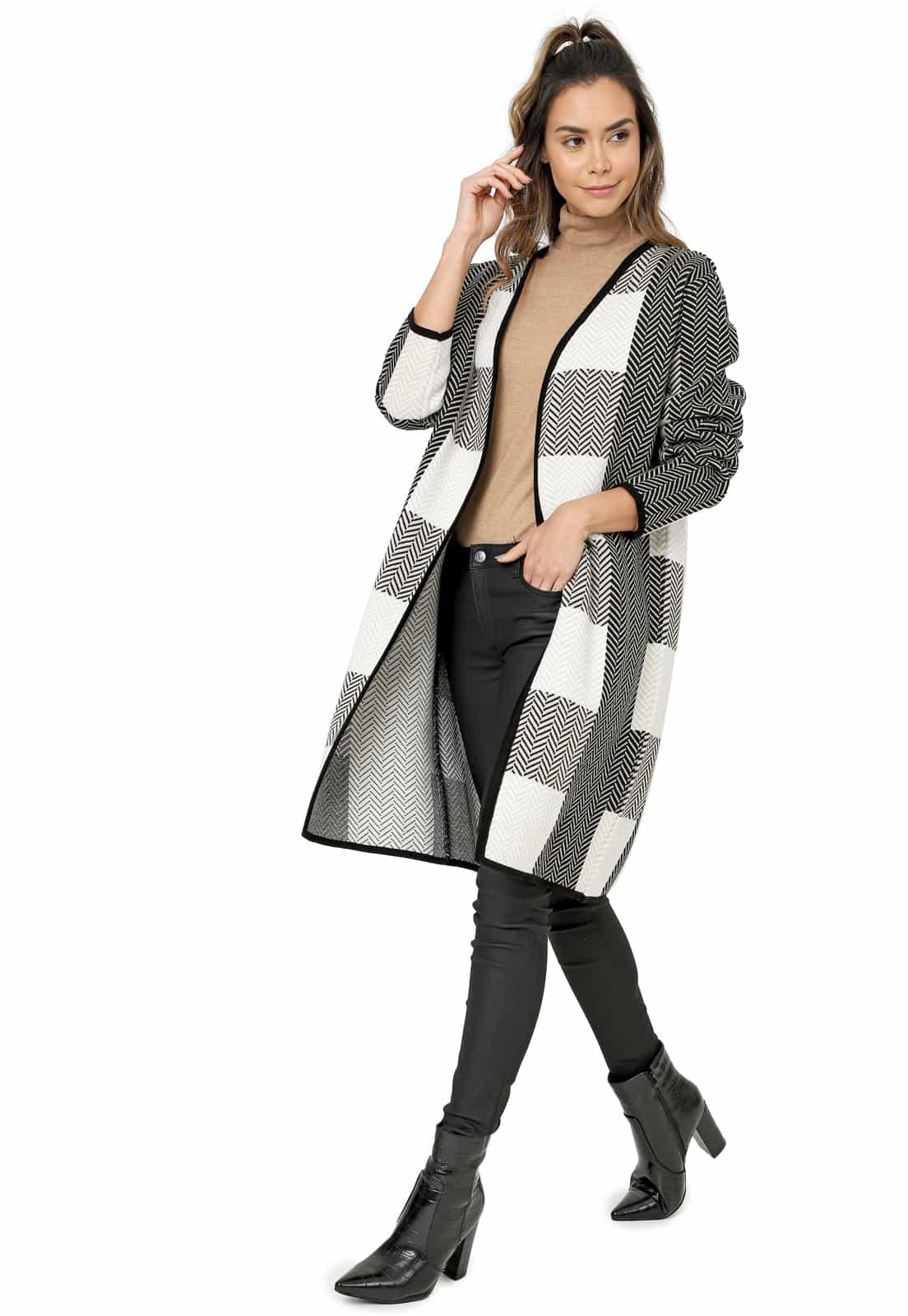 Gabán Jacquard Pez Cuadros - Prendas de vestir - Giive Giive