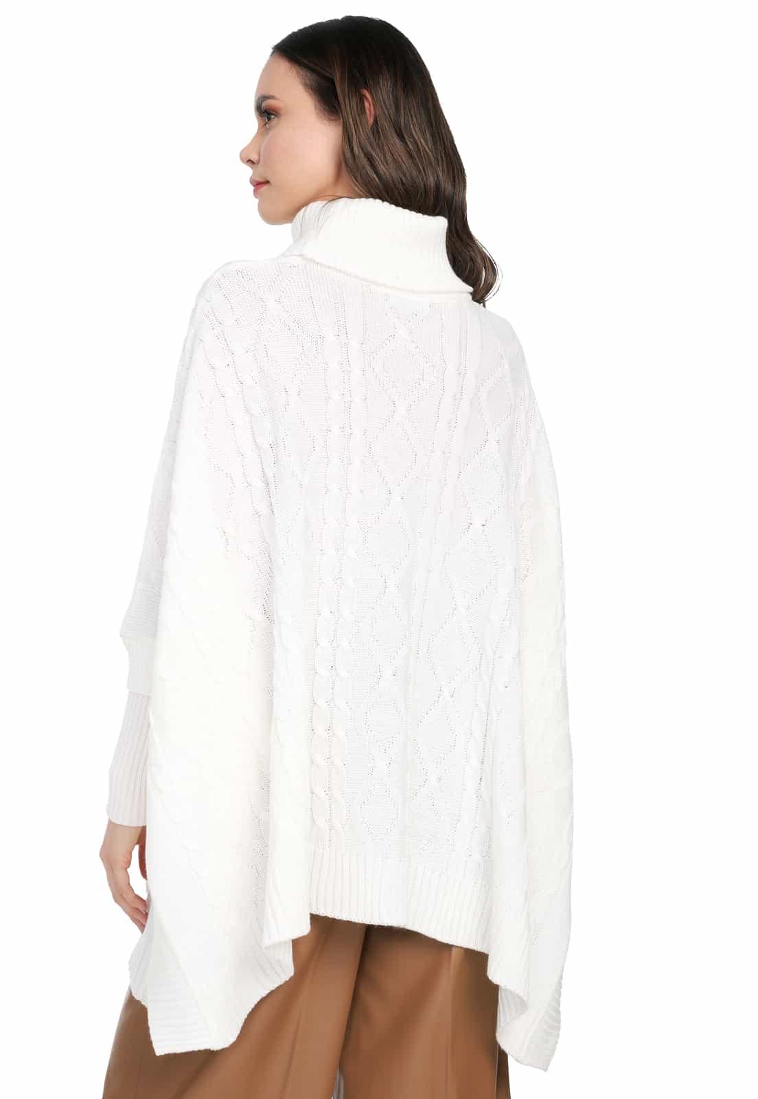 Ruana Mangas Trenza Rombos Cuello Tortuga - Prendas de vestir - Giive Giive