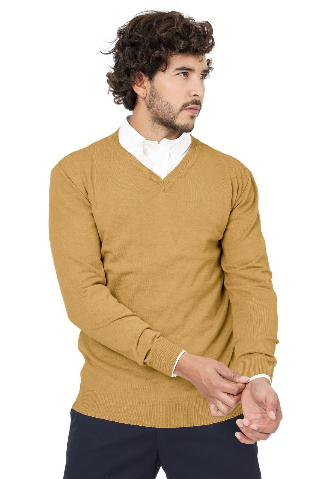 Suéter cuello V para hombre