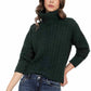 Saco para Mujer Trenza Completo Cuello Tortuga  - UMC512 - Giive Fábrica de sweaters para Mujer colombia